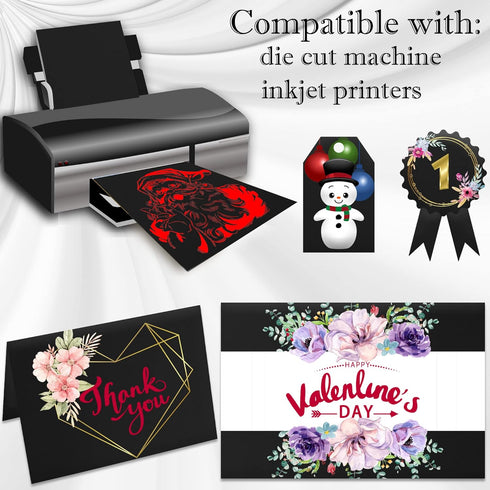 24 sheets Black Cardstock Paper 8.5 x 11 Inches for DIY Cards, Invitations, Scrapbooking and Other Crafts(250gsm/92lb)...