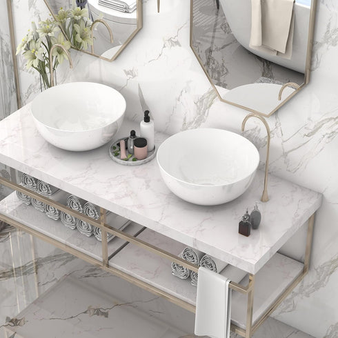 Marble Wallpaper Peel and Stick Wallpaper White Marble Contact Paper for Countertops 15.7“×78.7”Waterproof Wallpaper Self Adhesive Removable Wallp...
