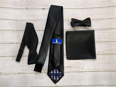 KissTies 1PC/6PCS Satin Pocket Square Solid Color Handkerchief + Gift Box...