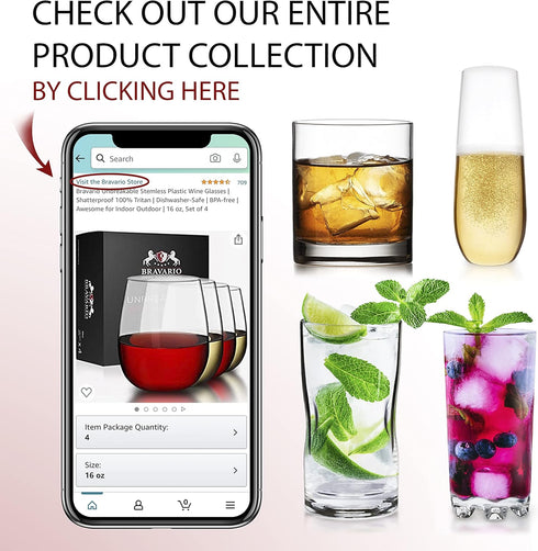 Unbreakable Stemless Plastic Wine Glasses | Reusable | Shatterproof 100% Tritan Plastic | Dishwasher-Safe | BPA-free | Awesome for Indoor & Outdoo...