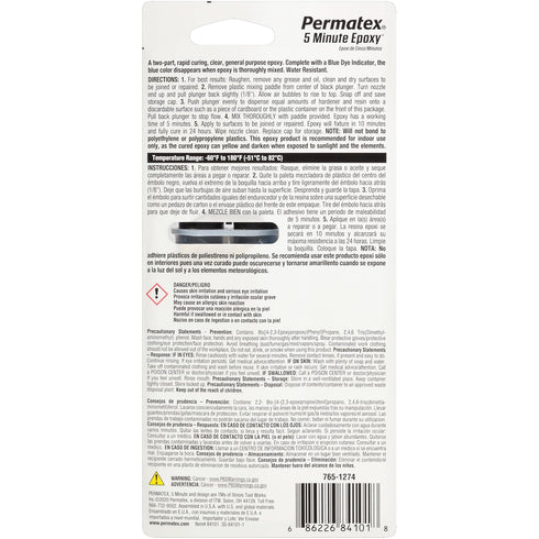 Permatex 84101 PermaPoxy 5 Minute General Purpose Epoxy, 0.84 oz,(Package May Vary)...