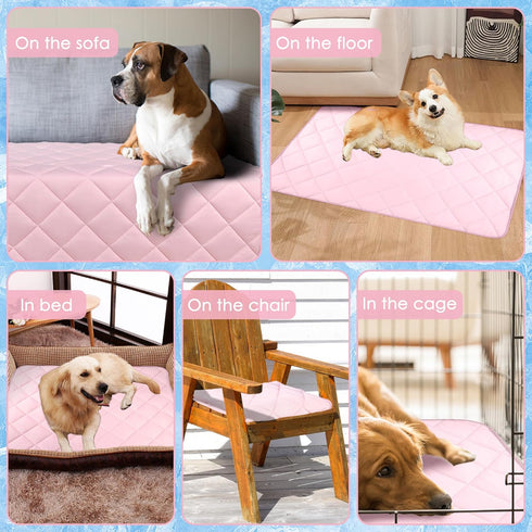 Dog Cooling Mat, Premium Lightweight Pet Cooling Blanket Bed Cover for Dogs, Cat, Puppies | Ice Silk Cooling Pad for Dogs Furniture Protector | Ma...