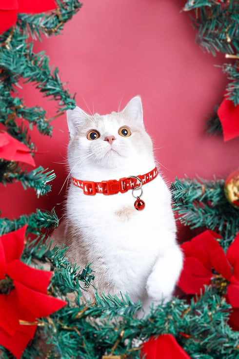 4PCS Christmas Dog Bandanas + 1PCS Xmas Collar, Puppy Accessories Scarf Bulk for Cat...