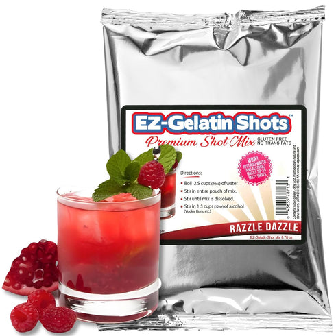 Razzle Dazzle Jello Shot Mix 6.78 oz - Premium Gluten-Free Jello Mix for Tasty Jello Shots - Easy to Make EZ Gelatin Powder Mix for Jello Shots - ...
