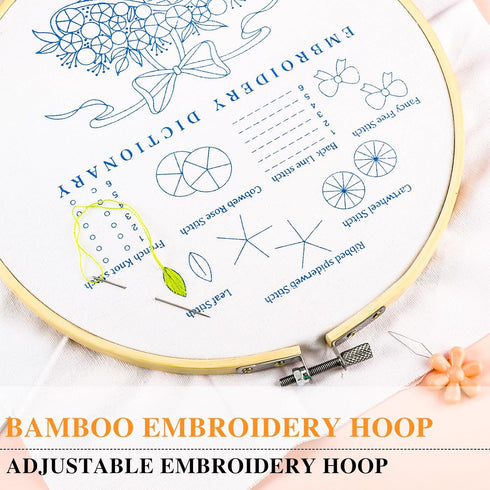 Pengxiaomei Embroidery Kit for Beginners, 4 Set Christmas Patterns, Adjustable Embroidery Hoop, Includes Threads, Needles, Scissors, for Adults......