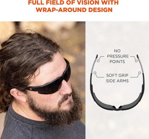 Ergodyne Skullerz Dellenger Anti Fog Safety Glasses with Adjustable Temples, z87...