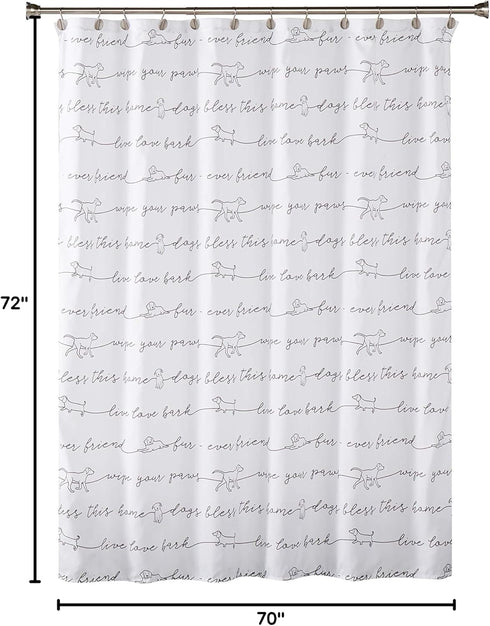 SKL Home by Saturday Knight Ltd. Fur Ever Friends Shower Curtain, Black...