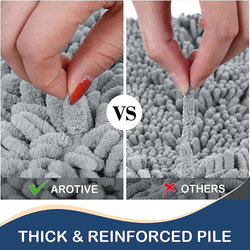 Arotive Luxury Chenille Toilet Rugs U-Shaped, Extra Soft Thick Absorbent Toilet Mat, Non-Slip Shaggy Plush Contour Bathroom Rugs, Machine Wash Dry...
