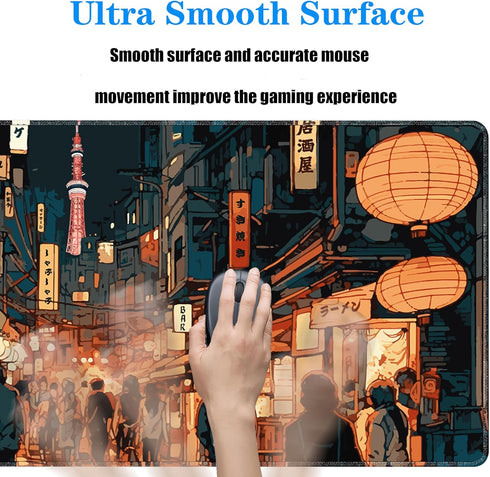 Japanese Street Gaming Mouse Pad Large,Anime Mouse Pad Gaming Mouse Mat Desk Pad,31.5 x 11.8 Desk Mat Anime Mouse Pads for Desk,Extended Keyboard ...