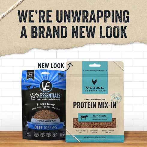 Vital Essentials Freeze Dried Raw Protein Mix-in Dog Food Topper, Beef Ground Topper for Dogs, 6 oz...