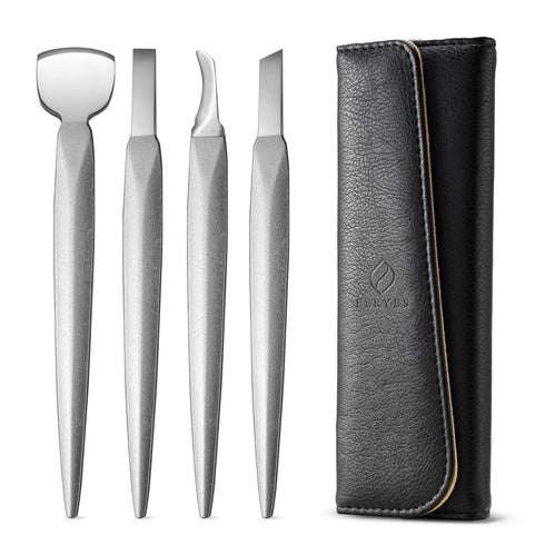 FERYES Pedicure Knife Ingrown Toenail Kit, 4 PCS Professional Pedicure Tool Kit, Top Notch Foot Blade (Leather case included)...