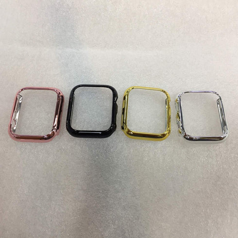 Compatible with Apple Watch Case 44mm 40mm, Super Thin PC Plated Bumper Protector Shiny Cover Lightweight Slim Shell Shockproof Frame Accessories ...