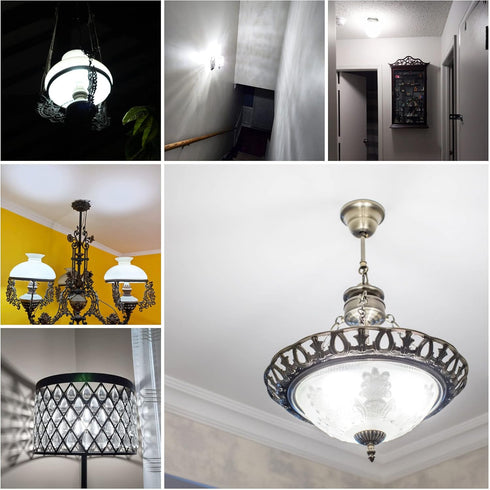 ALIDE E26 100W Replacement LED Candelabra Corn Bulbs,6000K Bright Daylight White,E26/E27 12W LED Light Bulbs 1200LM for Ceiling Fan Chandelier Pen...