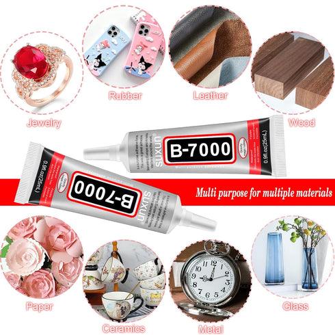 10 Pcs 25ml B7000 Glue Clear Adhesive Jewelry Bead B-7000 Glue for Jewelry Rhinestone DIY Cell Phone Repair Clothes Glass Metal Stone Beads Wooden...