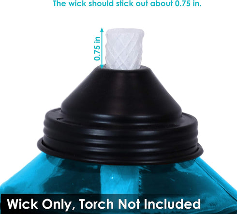 Sunnydaze Replacement Fiberglass Wicks for Outdoor Tiki Torches and Lamps, Set of 16...
