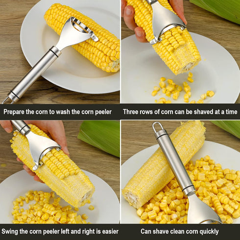 Corn Peeler Stainless Stee Corn Cob Stripper Tool Corn Thresher from the Cob, Removes Corn Kernels From Corn Cobs In Seconds, Kitchen Gadget...