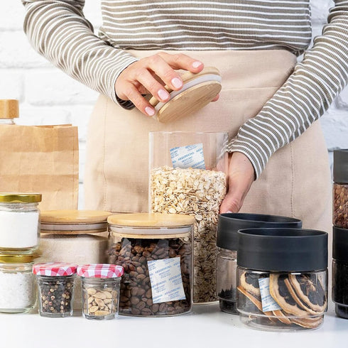 Silica Gel Packets - 5 Gram 60 Packs Desiccant Packs for Storage, Food Grade Moisture Absorbers, Premium Silica Packets for Spices, Foods, Electro...