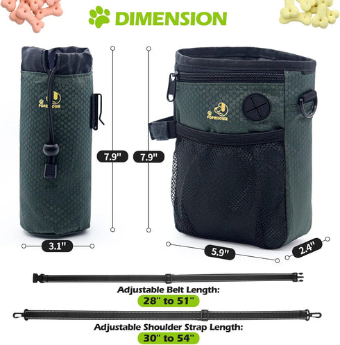 POPMISOLER Dog Treat Training Pouch for Dog Training with Poop Bag Dispenser and Multiple Pockets, Dog Walking Bag Adjustable Waist Belt Clip Shou...
