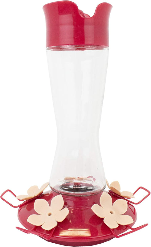 Perky-Pet 9201-6 Top-Fill Pinch-Waist Glass Hummingbird Feeder – 12 oz, PInk...