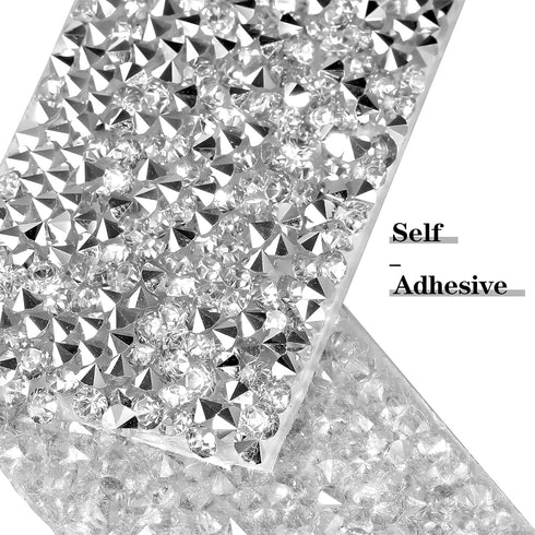 4 Rolls 8.8 Yards Crystal Rhinestone Diamond Ribbon DIY Self Adhesive Bling Rhinestone Ribbon for Arts Crafts Wedding Cakes Birthday Decorations (...