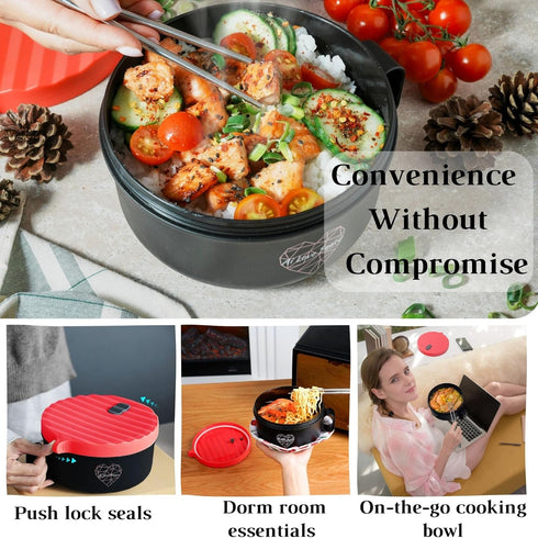 AI LOVE PEACE Ramen Bowl,Ramen Cooker,Microwave Ramen Bowl, Large Noodle Bowl 40 oz,Microwave Soup Bowl,Portable Noodle Bowls, Ramen Bowl Microwav...
