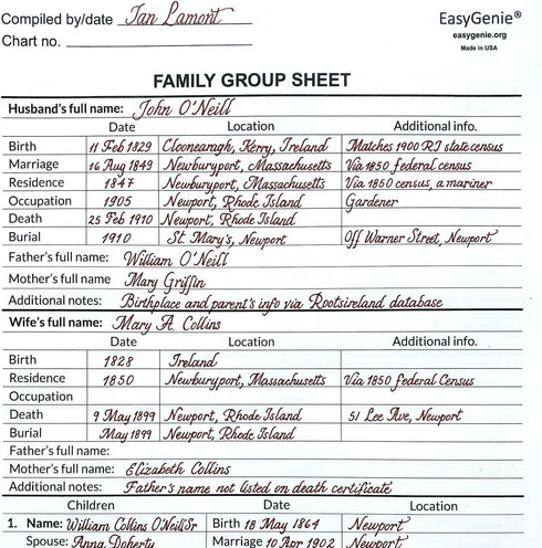 LARGE PRINT Two-Sided Family Group Sheets (30 Sheets) by EasyGenie | Archival-Quality Genealogy Forms To Fill In...