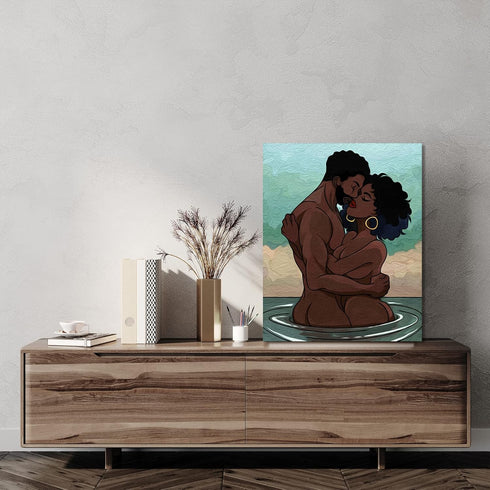 Nuberlic 8x10 Pre Drawn Canvas for Painting for Adults Sip and Paint Kit for Adult's Couple's Date Night Party Supplies Favors Valentine's Day Gif...