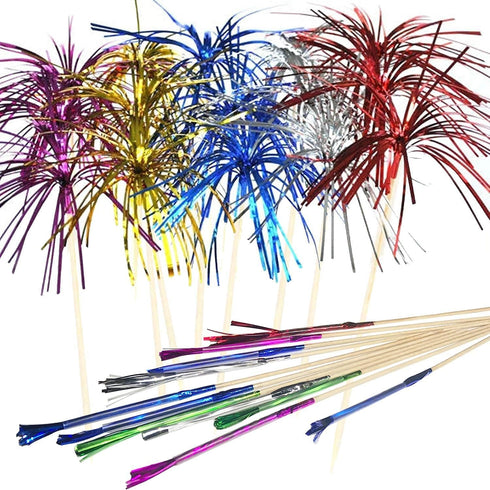 Allazone Cocktail Picks Firework Party Picks, 120 PCS Firework Cake Toppers, Sandwich & Cocktail Picks, Toothpicks for Cake Decoration, Party Supp...