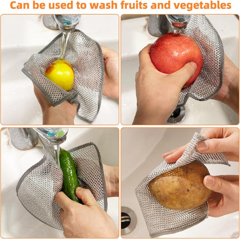 10 PCS Multipurpose Wire Dishwashing Rag for Wet and Dry, Non Scratch Wire Dishcloth for Kitchen, 2024 New Wire Dishwashing Net Mesh Cloth, Metal ...