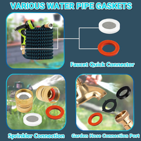 233 Pcs Plumbing and Faucet Washers Assortment Kit for Assorted Spigot Water Hose Bib Outside Garden faucet Splitter Gasket Leak Plumbes Valve Ste...