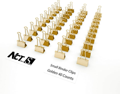 Binder Clips Small Metal Clamp - 3/4 in (0.75 inch) (Gold, 40 - Count)...