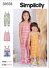Simplicity Toddler's and Children's Jumpsuit, Jumper and Romper Sewing Pattern Kit, Code S9558, Sizes 4-5-6-7-8, Multicolor...