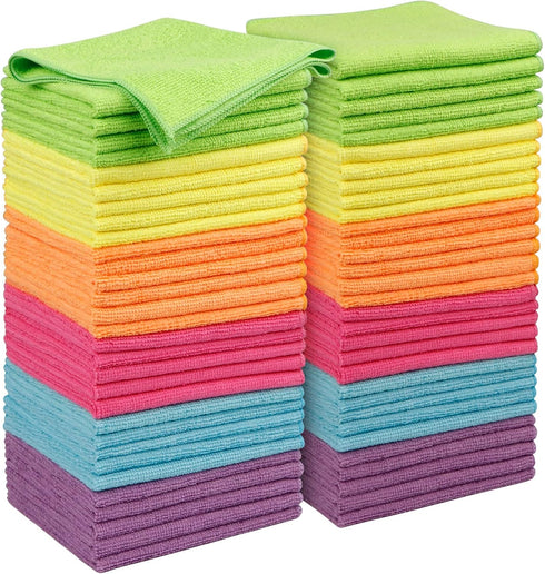 Orighty Microfiber Cleaning Cloths, Pack of 60, Highly Absorbent Cleaning Supplies, Lint Free Cloths for Multiple-use, Powerful Dust Removal Clean...