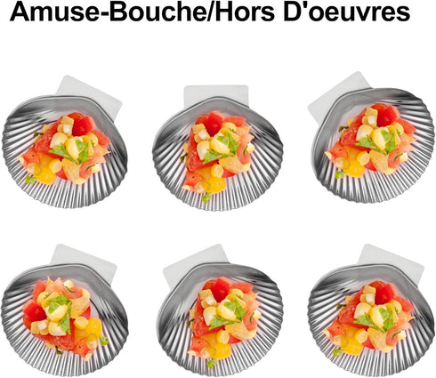 Outset Grillable Shells, All Purpose Grillable Stainless Steel Sea Shells, Set of 12...