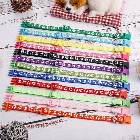 12 Pack Puppy Collars for Litter, Adjustable Puppy ID Collars Soft Nylon Whelping Collars for Newborn Litter Puppy Pets...