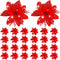 24 Pieces Poinsettia Christmas Decorations Glitter Poinsettia Flowers 5.5 Inch Poinsettias Artificial Christmas Flowers for Christmas Tree Ornamen...