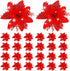 24 Pieces Poinsettia Christmas Decorations Glitter Poinsettia Flowers 5.5 Inch Poinsettias Artificial Christmas Flowers for Christmas Tree Ornamen...