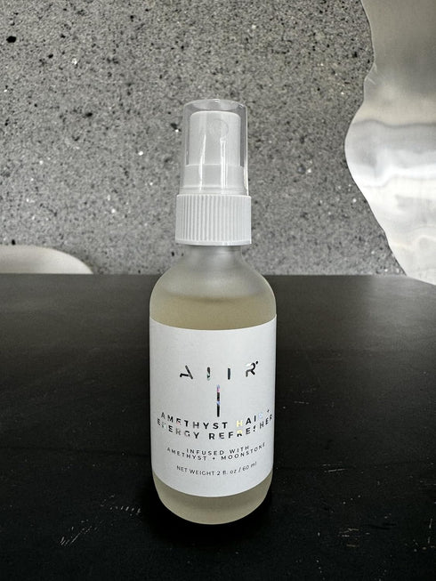 AIIR Amethyst Hair + Energy Refresher - 2 Fl Oz Crystal Infused Room and Hair Mist with Rose Water for Positive Energy Cleansing...