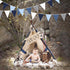 32Ft Deep Blue Party Decorations Royal Triangle Flag Pennant Bunting Fabric Garland for Wedding Birthday Ahoy Achor Nautical Pirate Bridal Baby Sh...