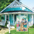 Santa Claus Decorative Garden Flag, Christmas Snowman Flamingo Beach Coastal Yard Outside Home Decoration, July Hawaii Nautical Xmas Summer Holida...