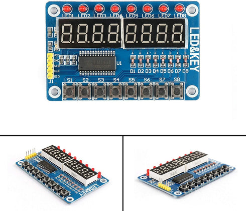 Gump's grocery 8 Bit LED 8-Bit Digital Tube 8 Keys TM1638 Display Module for AVR Arduino ARM...