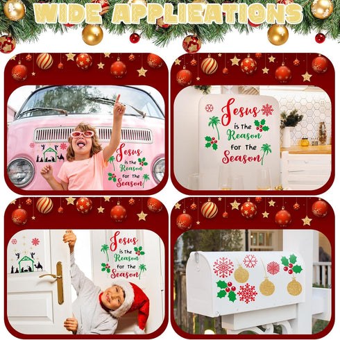 30 Pcs Christmas Garage Door Magnet Decorations Merry Christmas Winter Snowman Snowflake Santa Claus Garage Decorations for Refrigerator Car Bulle...