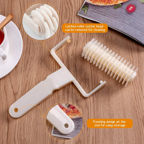Lattice Roller Cutter, Pie Pizza Cookie Dough Roller Lattice Household Baking Pastry Tools(Plastic lattice cutter)...