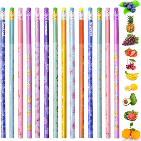 36Pcs Scented Pencil for Kids, HB Pencils with Colorful Eraser Head, Wooden Lead Pencils for School Stationery Classroom Reward Party Favors...