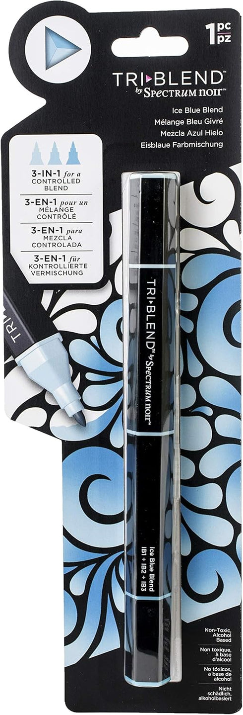 Spectrum Noir Blend Triblend Blendable Alcohol Marker 3 Colours in 1 Pen-Ice Blue...