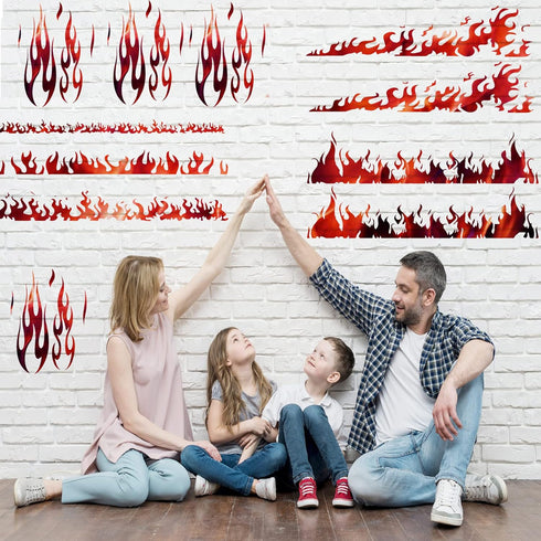8PCS Flame Stencil Fire Airbrush Stencils for Shoes Reusable Airbrush Flame Template for Wood Sign Clothes Arts Window Wall Crafts Home Decor (Fir...