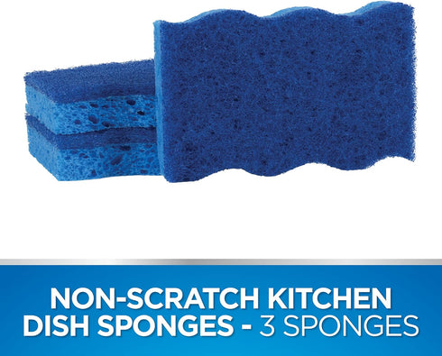 Dawn Non-Scratch Kitchen Dish Sponges, Blue (Pack of 3)...