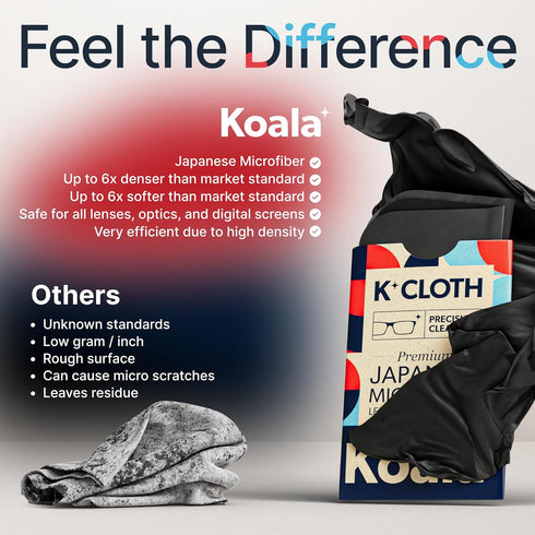 Koala Lens Cleaning Cloth | Japanese Microfiber | Glasses Cleaning Cloths | Eyeglass Lens Cleaner | Eyeglasses, Camera Lens, VR/AR Headset, and Sc...