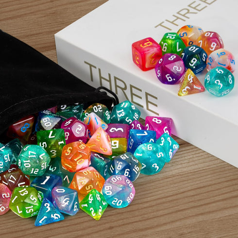 DND Dice Set?10x7 (70 Pieces) Polyhedral Dice with a Large Drawstring Bag Great for Dungeons and Dragons, Role Playing RPG MTG Table Game?10 Color...