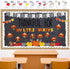 119Pcs Fall Thanksgiving Bulletin Board Decor Autumn Turkey Pumpkin Paper Cutouts with 200Pcs Glue Points Scalloped Bulletin Border Sticker for Ho...